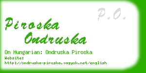 piroska ondruska business card